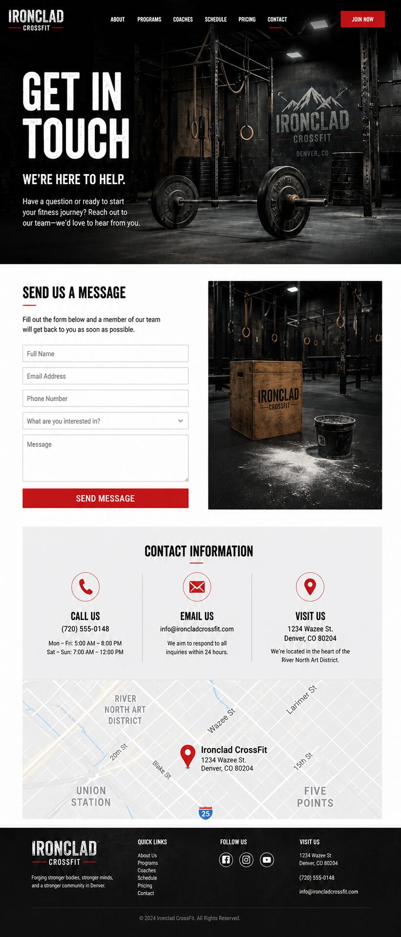 Contact design mockup